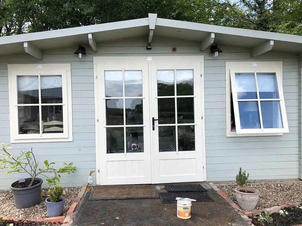 Exterior painting with a durable, weather-resistant finish